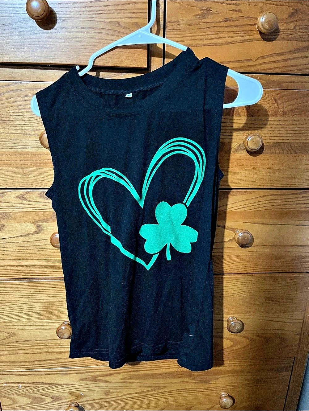 Graphic Muscle Tee in Black & Green Like New